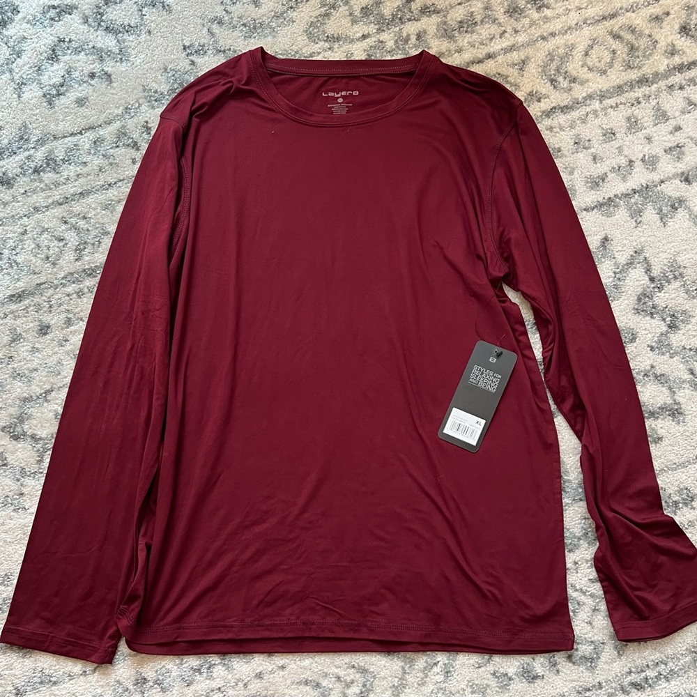 Champion Men's Maroon Long Sleeve Shirt